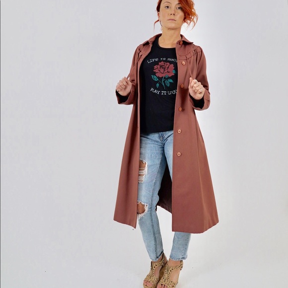 Forecaster of Boston Jackets & Blazers - Vintage Pink Lightweight Drawstring Trench Coat